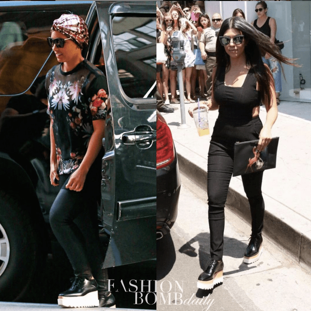 Who Wore it Better? Alicia Keys vs. Kourtney Kardashian in Stella McCartney’s Elyse Platform Brogues
