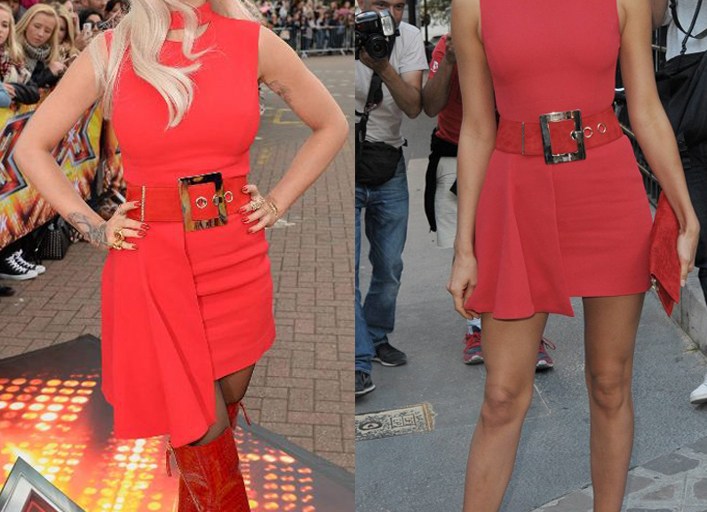 Who Wore it Better? Rita Ora vs. Irina Shayk in Versace’s Red Cutout Viscose Blend Crepe Dress