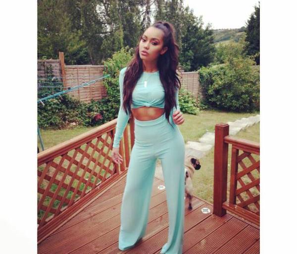Steal: Leigh-Anne Pinnock’s Instagram Pretty Little Thing Zafia Mint Knot Front Crop Top and Crepe Palazzo Trousers