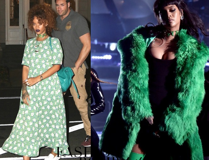 When Did She Wear It Better? Rihanna in Versace’s Fall 2015 Green Choker