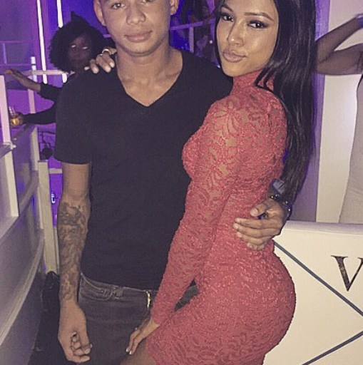 Splurge: Karrueche Tran’s Rotterdam Club Blu Golden Hanger Co. Veronica Red Lace Dress