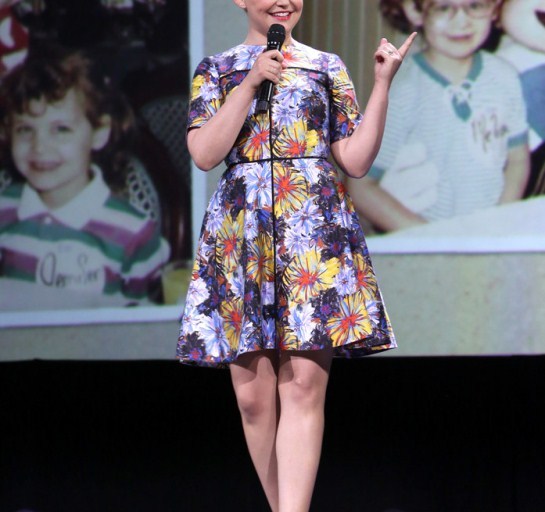Splurge: Ginnifer Goodwin’s D23 Expo Suno Silk Cotton Firework Printed Flare Dress