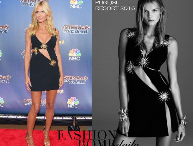 Hot! or Hmm… Heidi Klum’s <em>America’s Got Talent</em> Season 10 Taping Fausto Puglisi Resort 2016 Star Motif Slit Mini Dress