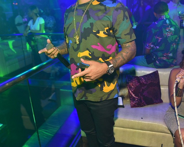 Men’s Fashion Flash: Kenny Burns’s Prive Atlanta Valentino Multicolor Camouflage T-Shirt