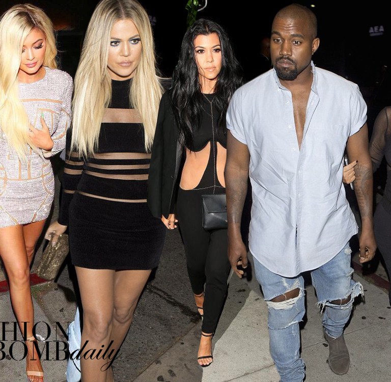 On The Scene: Kylie Jenner’s 18th Birthday at the Nice Guy with Kylie Jenner in Nicolas Jebran Spring 2015, Kendall Jenner in LaQuan Smith Fall 2015, Khloe Kardashian in Balmain Striped Mesh, and More!