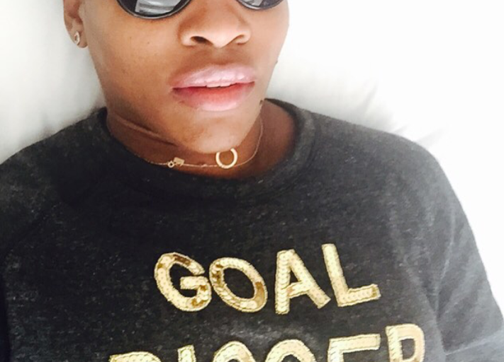 Steal:  Serena Williams’s Instagram Bow & Drape Goal Digger Gray Sweatshirt