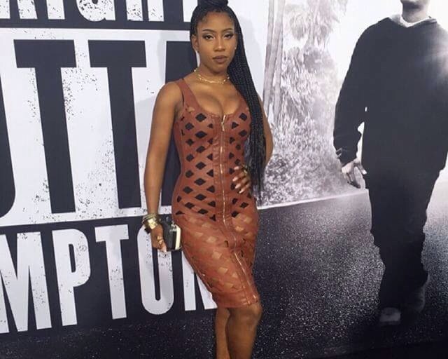 Hot! or Hmm…: Sevyn Streeter’s Straight Outta Compton LA Premiere House of CB Alandrea Tan Leatherette Open Lattice Dress