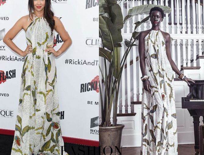Hot! or Hmm… Jackie Cruz’s <em>Ricki And The Flash</em> New York Premiere Christine Alcalay Spring 2015 Printed Halter Maxi Dress