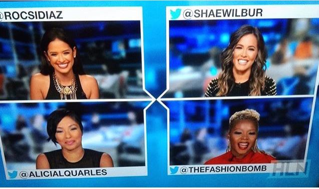 Claire’s Life: Talking 2015 MTV Video Music Awards Fashion on HLN with Rocsi Diaz, Alicia Quarles, and Shae Wilbur in K Mills Collection’s Red Bow Dress