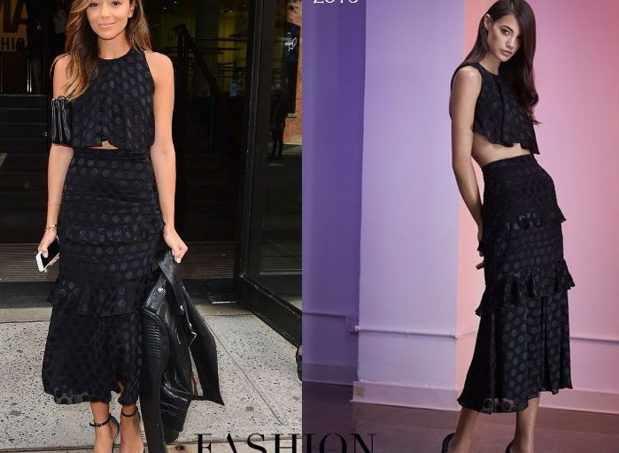 Hot! or Hmm… Ashley Madekwe’s Cushnie et Ochs Spring 2016 Fashion Show Cushnie et Ochs Resort 2016 Ruffle Polka Dot Crop Top and High Waist Ruffle Polka Dot Skirt