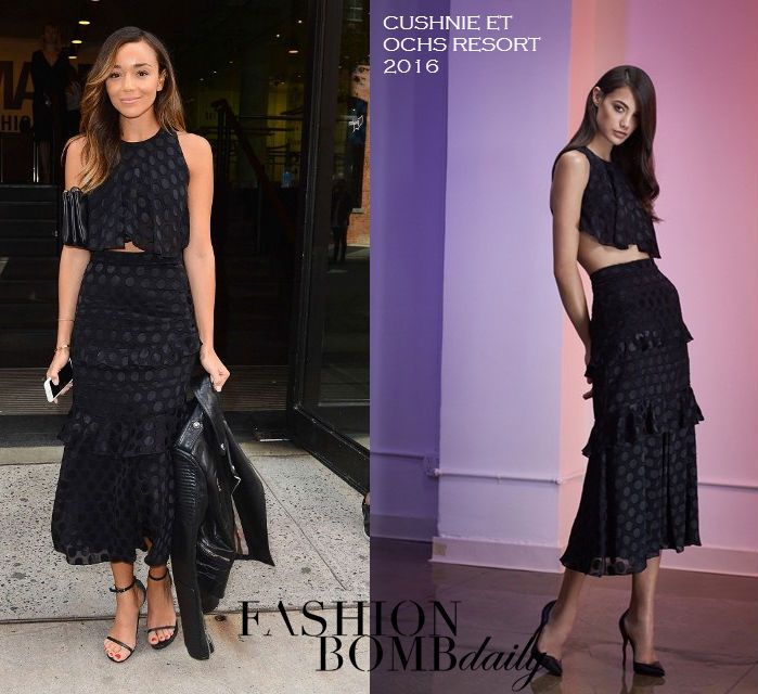 Hot! or Hmm… Ashley Madekwe’s Cushnie et Ochs Spring 2016 Fashion Show Cushnie et Ochs Resort 2016 Ruffle Polka Dot Crop Top and High Waist Ruffle Polka Dot Skirt