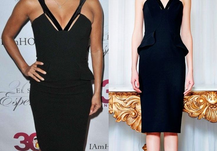 Hot! or Hmm… Eva Longoria’s Padres Contra El Cancers 2015 El Sueno De Esperanza Event Cengiz Abazoglu Fall 2014 Black Cutout Peplum Accent Dress