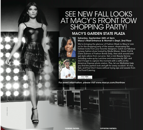 New York/New Jersey Event Alert: Join Me and Karen Civil at Macy’s Garden State on Saturday, September 26th!