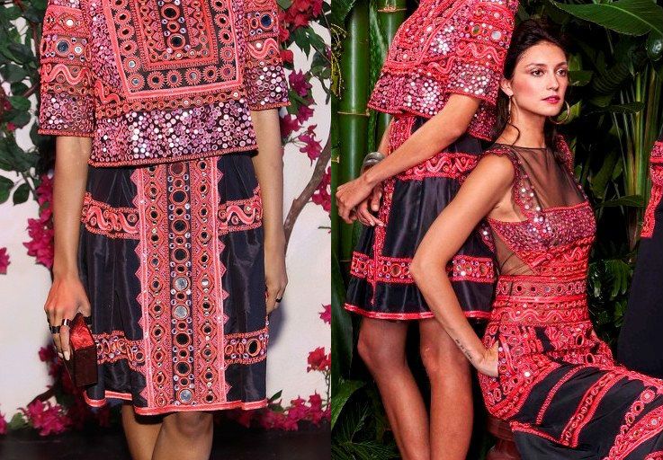 Hot! or Hmm… Kat Graham’s Naeem Khan Spring 2016 Show Naeem Khan Resort 2016 Embellished Short Sleeve Crop Top and Embellished Skirt