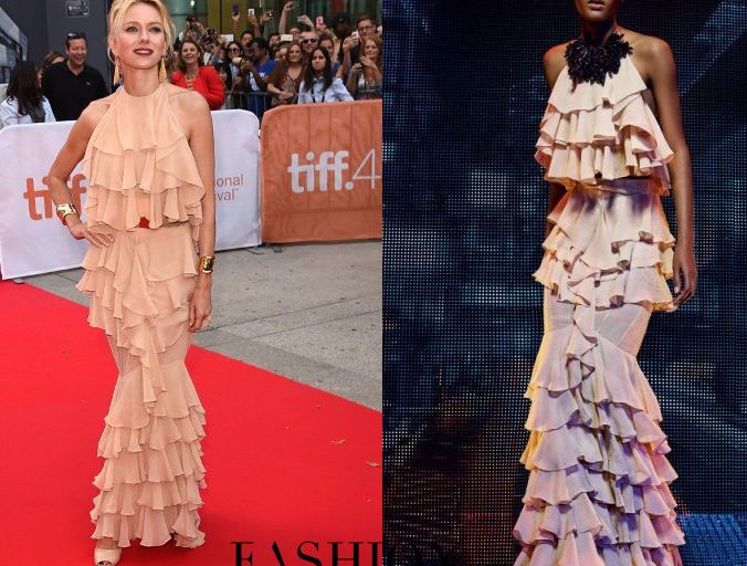 Hot! or Hmm… Naomi Watts’s <em>Demolition</em> Toronto Film Festival Premiere Balmain Resort 2016 Ruffle Gown