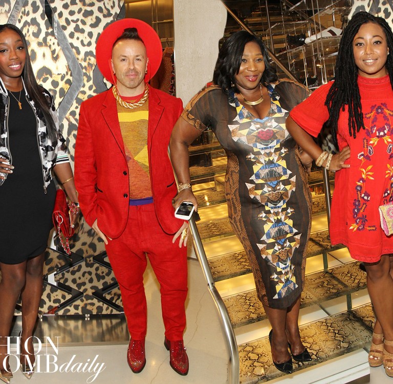 Splurge: Bevy Smith’s Just Cavalli Soho New York Fashion Week Kick Off Just Cavalli Short Sleeve Mixed Print Dress + On the Scene with Legendary Damon, Estelle, Wouri Vice, and More!