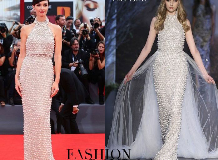 Hot! or Hmm… Paz Vega’s <em>Everest</em> Venice Film Festival Premiere Ralph & Russo Fall 2015 Couture Pearl Halter Gown