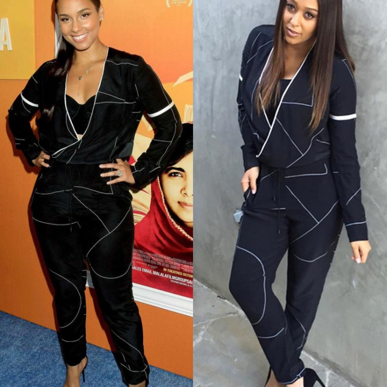 Who Wore it Better? Tia Mowry Hardrict vs. Alicia Keys in Public School’s Black and White Print Lodi Jumpsuit