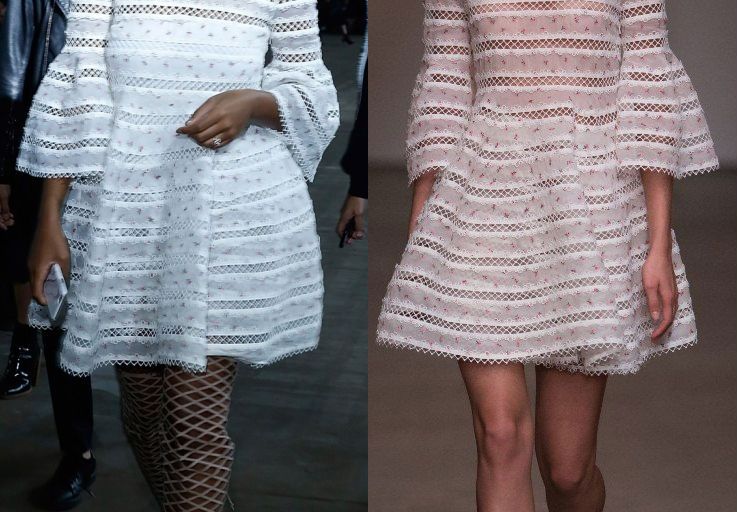 Hot! or Hmm… Solange Knowles’s 3.1 Phillip Lim Spring 2016 Show Zimmermann Spring 2016 White Embroidered Dress and Schutz Karlyanna Caged Boots