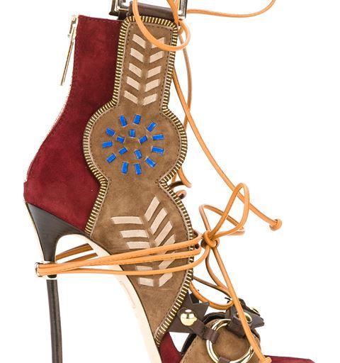 Bomb Product of the Day: DSquared2’s Bordeaux and Beige Suede and Leather Lace Up Sandals