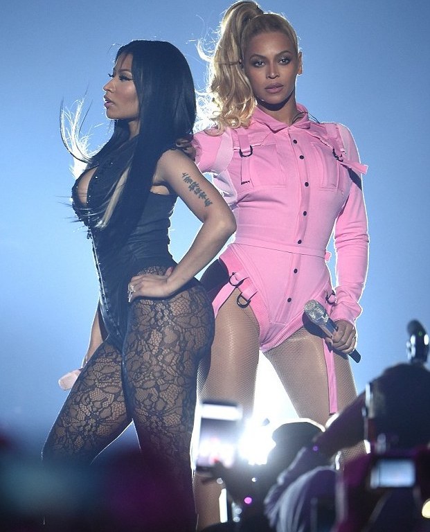 Mail Bombs: Nicki Minaj and Beyonce’s Tidal X:1020 Amplified Concert Prada Chunky Lace Up Black Boots, Laura Govan’s Ricki Brazil Blossom Print Sheer Dress, and Lorde’s Magnets Video Michael Costello White Cape Jumpsuit!