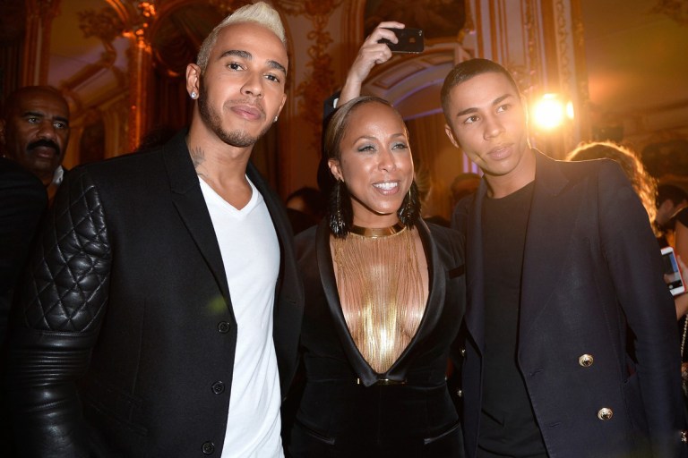 Splurge: Marjorie Harvey’s Elle Magazine Anniversary Celebration Balmain Black Velvet V-Neck Dress
