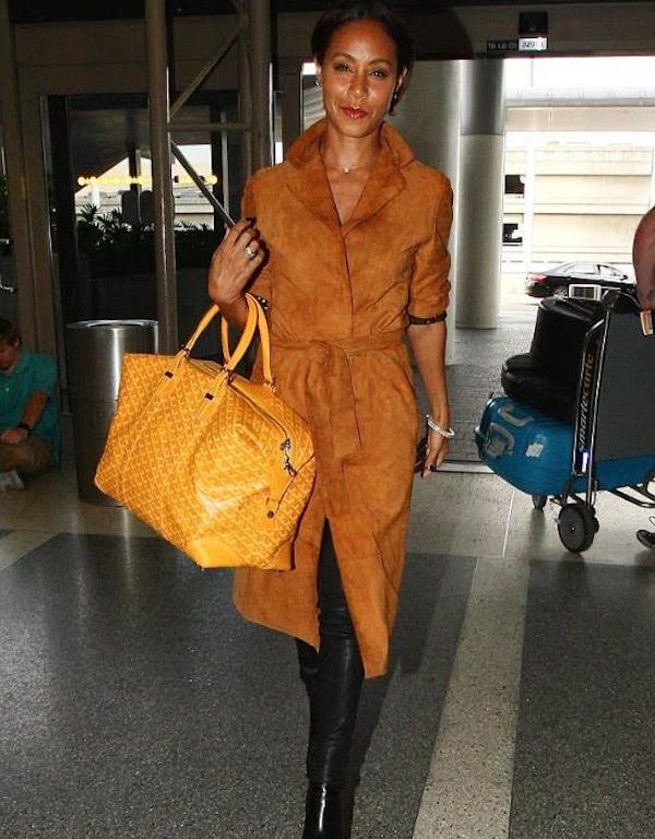 Look For Less: Jada Pinkett Smith’s LAX Airport Frame Denim Camel Le Duster Suede Tie Front Coat