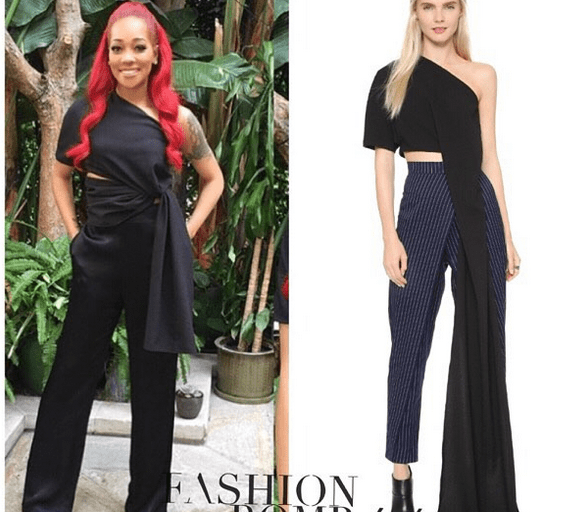 Splurge: Monica Brown’s Instagram Solace London Chrysa Black One Shoulder Asymmetric Top