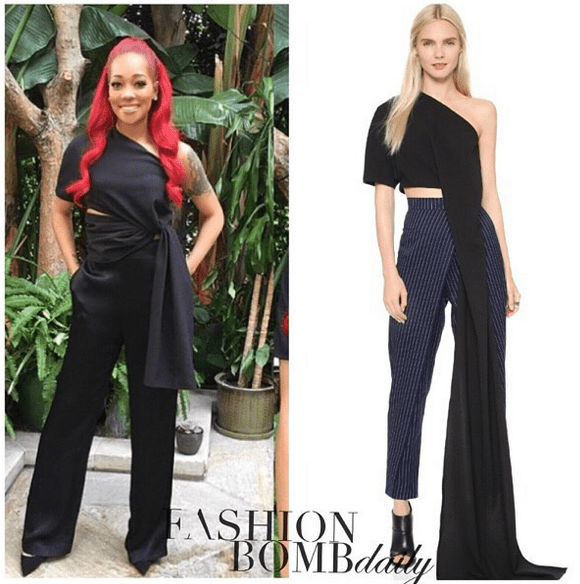 Splurge: Monica Brown’s Instagram Solace London Chrysa Black One Shoulder Asymmetric Top