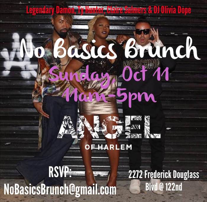 New York Event: Join Legendary Damon, Ty Hunter, and Claire Sulmers for a No Basics Brunch this Sunday October 11th!