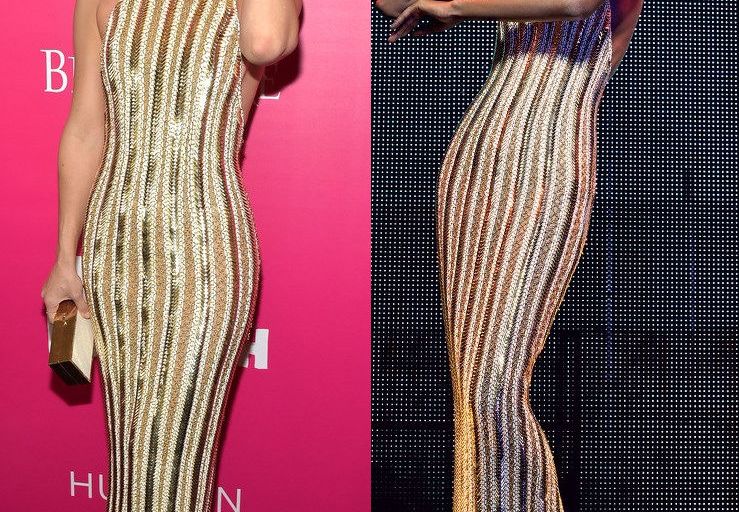 Hot! or Hmm… Kate Hudson’s <em>Rock The Kasbah</em> New York Premiere Balmain Resort 2016 Embellished Lace-Up Column Halter Gown