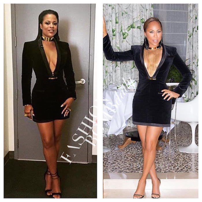 Who Wore it Better? Shaunie O’Neal vs. Marjorie Harvey in Balmain’s Black V-Neck Velvet Dress