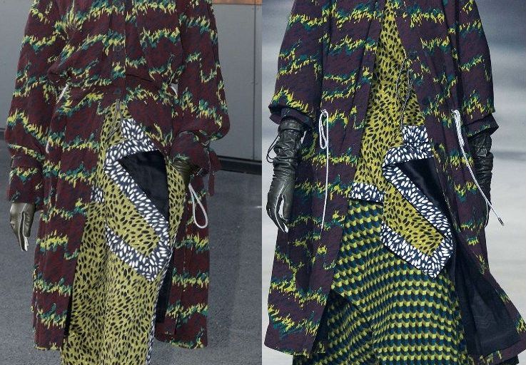 Hot! or Hmm… Zendaya Coleman’s Kenzo Spring 2016 Kenzo Fall 2015 Printed Coat, Ruffle Accented Print Top, and Printed Trousers