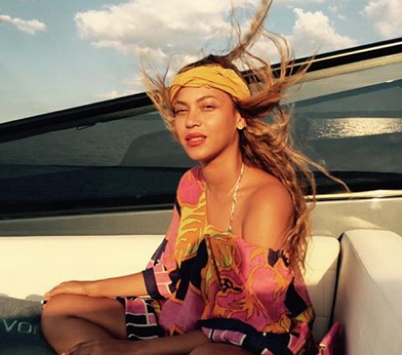 Steal: Beyonce’s Theodora & Callum Miami Beach Pink, Purple, and Orange Printed Caftan