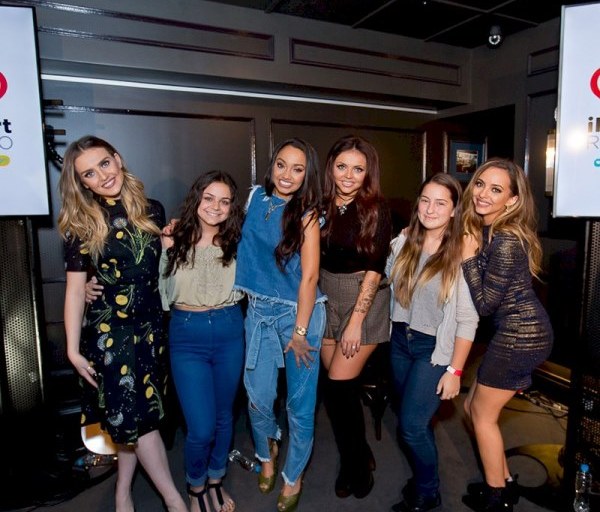 Splurge: Leigh-Anne Pinnock’s #iHeartLittleMixEvent Marques Almeida Open Back Denim Top, Asymmetric Tapered Jeans, and Charlotte Olympia Eugenie Platform Sandals