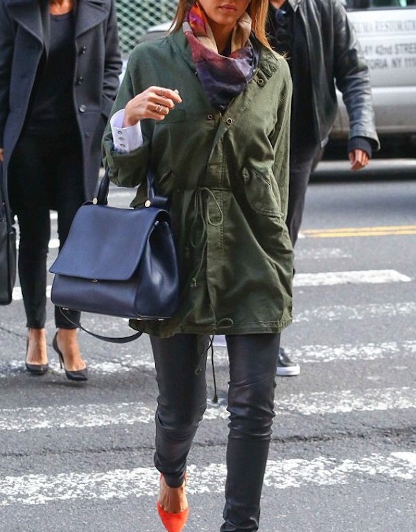 Look For Less: Jessica Alba’s New York City The Great Fishtail Military Drawstring Waist Parka