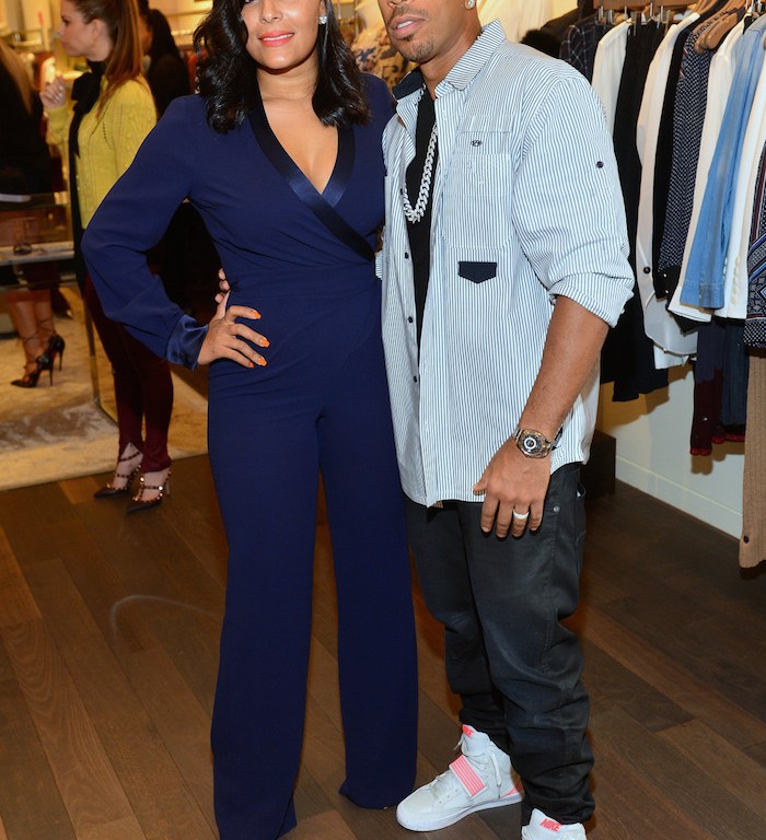 Splurge: Eudoxie Bridges’s Intermix Sip and Shop Benefit Diane von Furstenberg Navy Blue Margot Satin Trim Jumpsuit