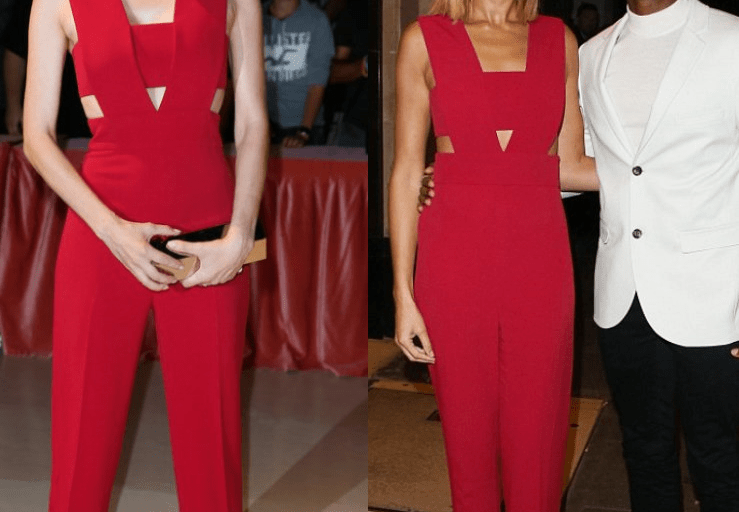 Who Wore It Better? Alesha Dixon vs. Diane Kruger in Cushnie et Ochs’s Red Bandeau Jumpsuit