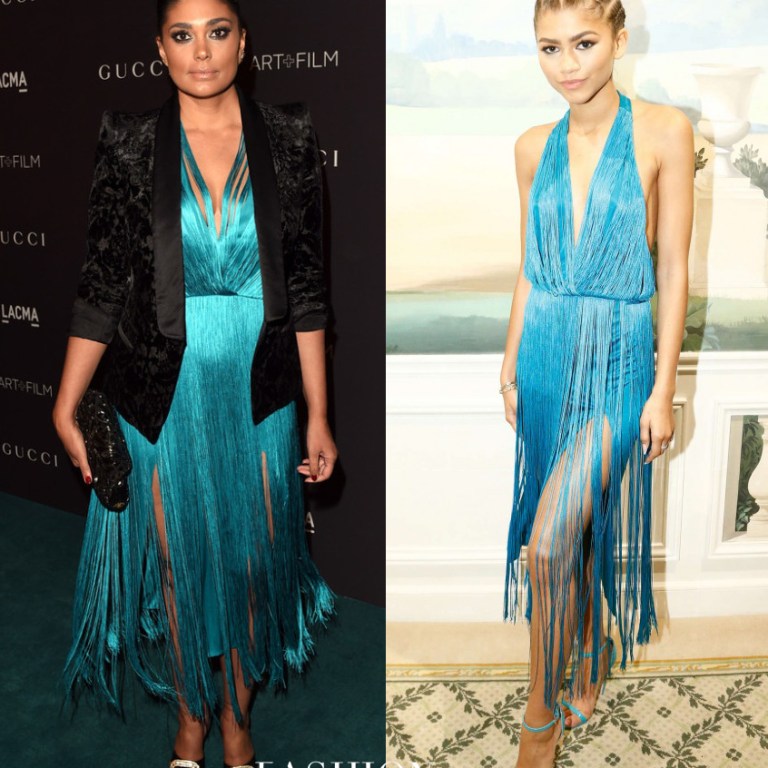 Who Wore it Better? Rachel Roy vs. Zendaya in Tamara Mellon’s Turquoise Fringe Cocktail Dress