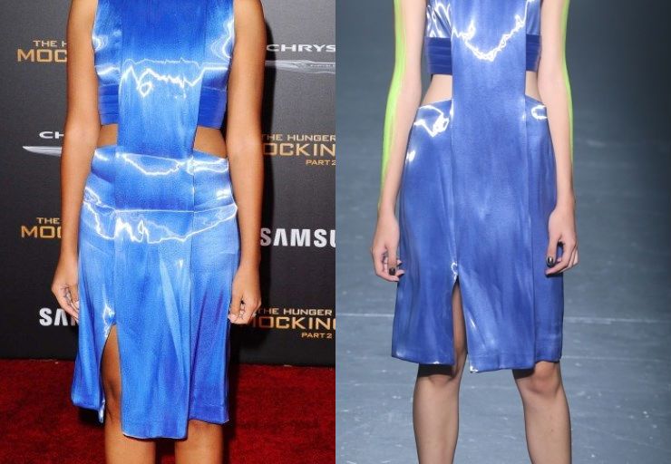 Hot! or Hmm… Amandla Stenberg’s <em>The Hunger Games: Mockingjay Part 2</em> Los Angeles Premiere Phelan Spring 2016 Cobalt Cutout Slit Dress