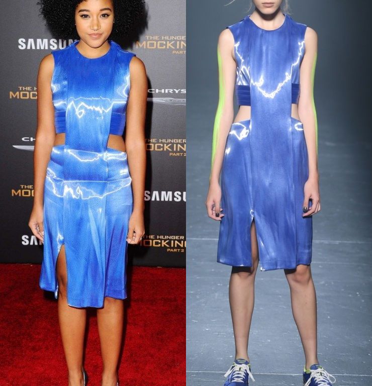 Hot! or Hmm… Amandla Stenberg’s <em>The Hunger Games: Mockingjay Part 2</em> Los Angeles Premiere Phelan Spring 2016 Cobalt Cutout Slit Dress