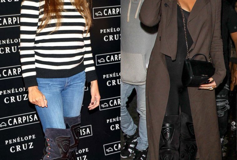Who Wore it Better? Khloe Kardashian vs. Penelope Cruz in Isabel Marant Becky Cuissard Over the Knee Boots