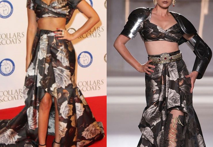 Hot! or Hmm… Leigh-Anne Pinnock’s Battersea Dogs and Cats Event Sorapol Spring 2016 Floral Print Crop Top and High Waist High Low Skirt