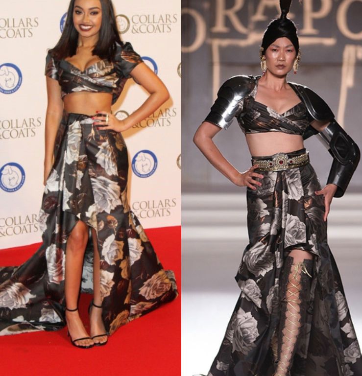 Hot! or Hmm… Leigh-Anne Pinnock’s Battersea Dogs and Cats Event Sorapol Spring 2016 Floral Print Crop Top and High Waist High Low Skirt