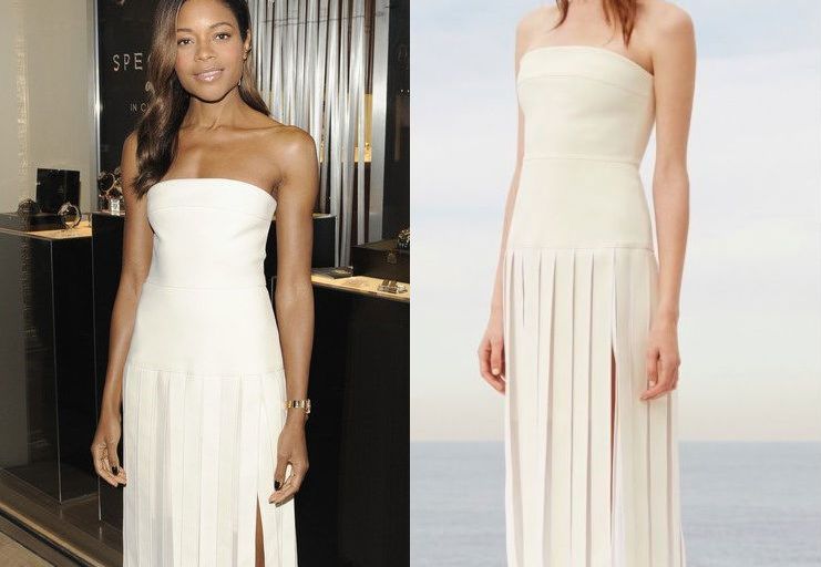 Hot! or Hmm… Naomie Harris’s OMEGA New York <em>Spectre</em> Screening Special Cocktail Reception Dion Lee Resort 2016 White Strapless Pleated Slit Dress