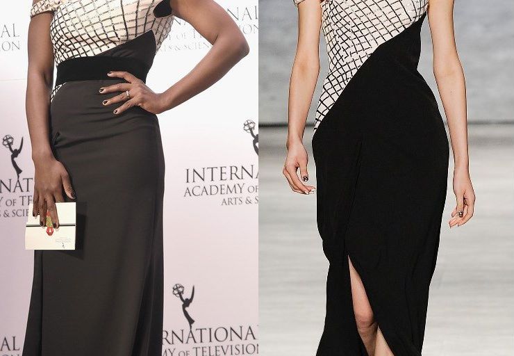 Hot! or Hmm… Patina Miller’s 43rd International Emmy Awards Bibhu Mohapatra Spring 2015 Black and White Dropped Shoulder Gown