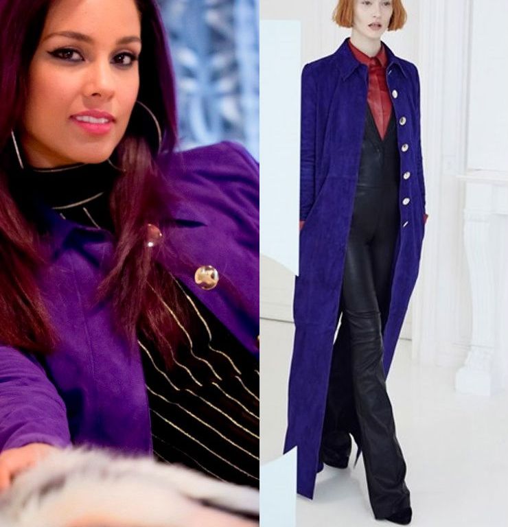 <em>Empire</em> Episode 9 Fashion Sneak Peek: Alicia Keys in Jitrois’s Fall 2015 Purple Suede Coat and a Roberto Cavalli Striped Sweater