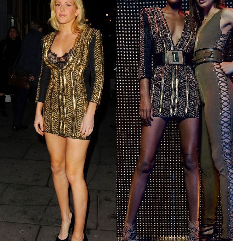 Hot! or Hmm… Ellie Goulding’s ITV 60th Anniversary Gala Balmain Resort 2016 Plunging Chain Embroidered Mini Dress