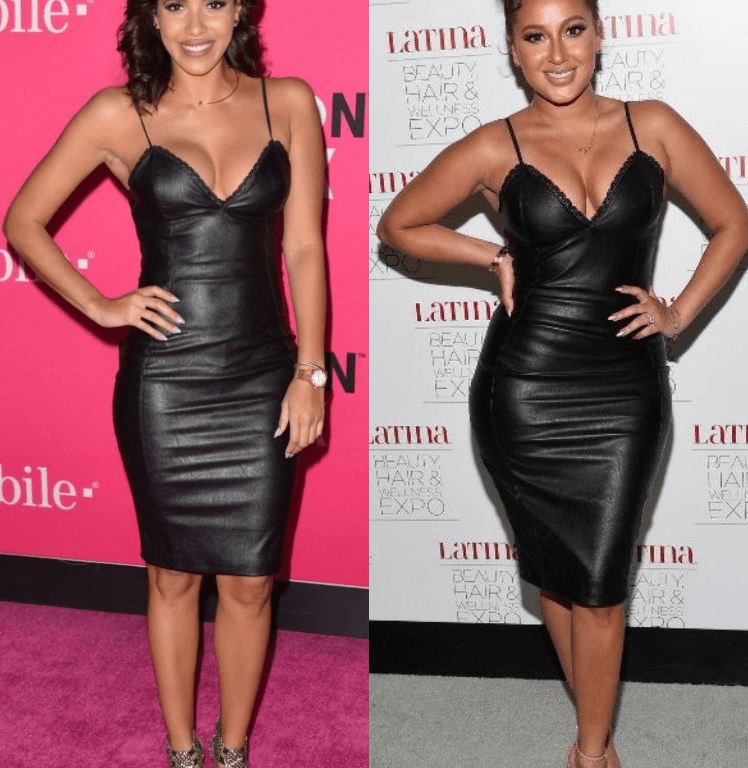 Who Wore It Better? Julissa Bermudez vs. Adrienne Bailon in House of CB’s Syana Black Leatherette and Lace Bralet Dress