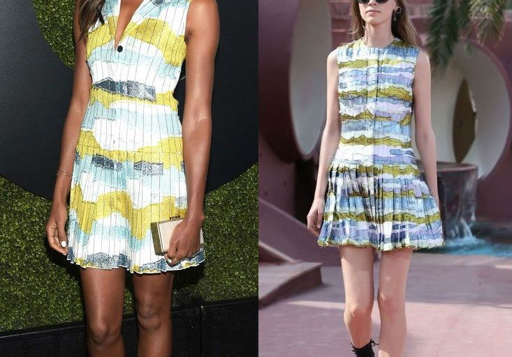 Hot! or Hmm… Naomie Harris’s 2015 GQ Men of the Year Awards Christian Dior Resort 2016 Colorful Stripe and Embellished Tuxedo Dress and Kurt Geiger Bond Pumps